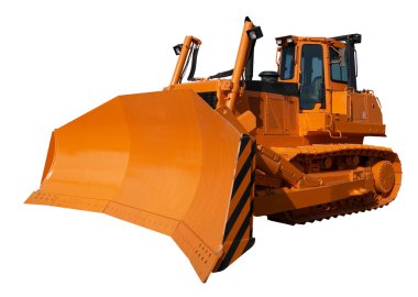 New orange bulldozer clipart