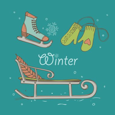 Winter fun card clipart