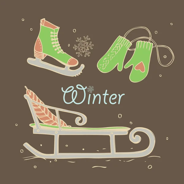 Winter fun card — Stock Vector