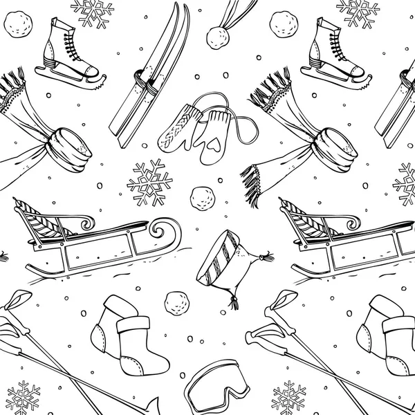 Winter fun seamless pattern — Stock Vector