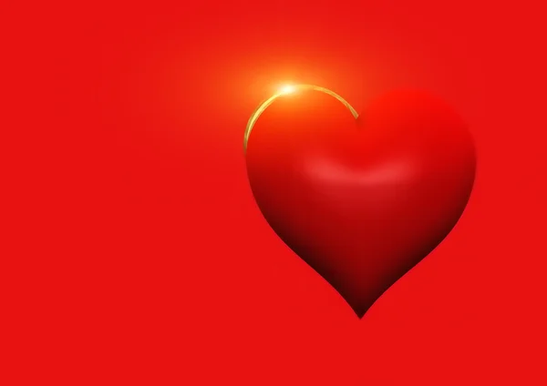 Valentine'day rood hart — Stockfoto