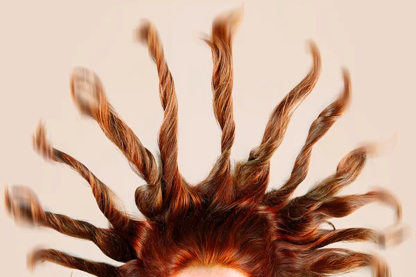 Kadın Uzun Saçlı Güzel Kozmetik Renk — Stok fotoğraf