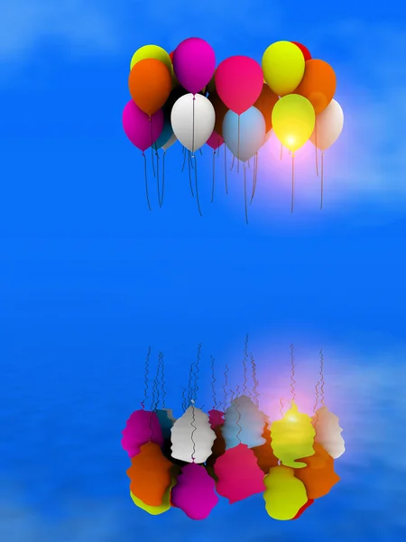 Размахивая воздушными шарами — стоковое фото