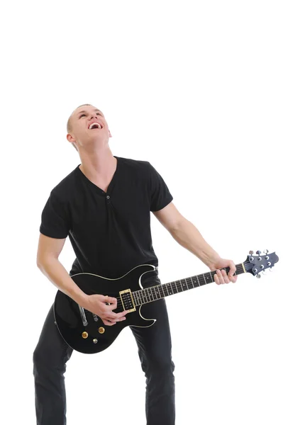 Retrato de um homem com guitarra — Fotografia de Stock