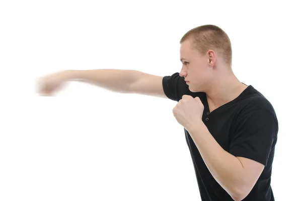 Angry man punched — Stock Photo, Image