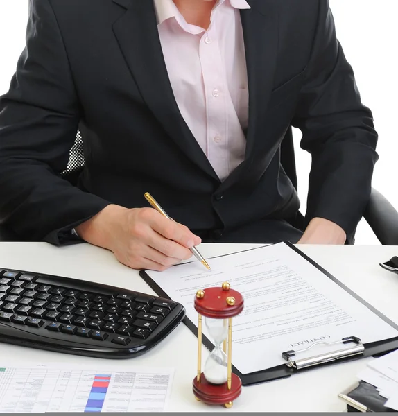 Businessman signs a contract Stock Picture