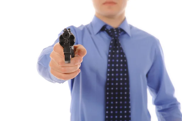Man holding a gun — Stock Photo, Image