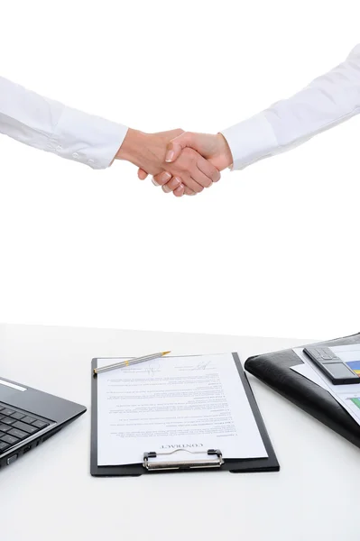 Kézfogás a két üzleti partnerek — Stock Fotó