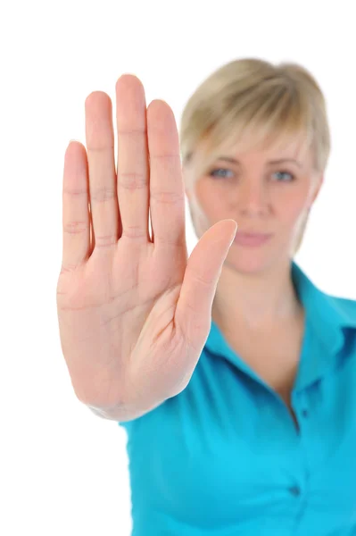 Donna distende la mano — Foto Stock