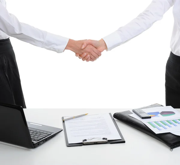握手的两个商业伙伴 — 图库照片