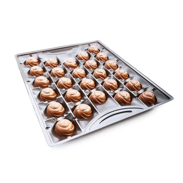 チョコレート、白い背景で隔離のボックス — ストック写真