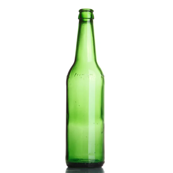 Zelená láhev izolované na bílém pozadí — Stock fotografie