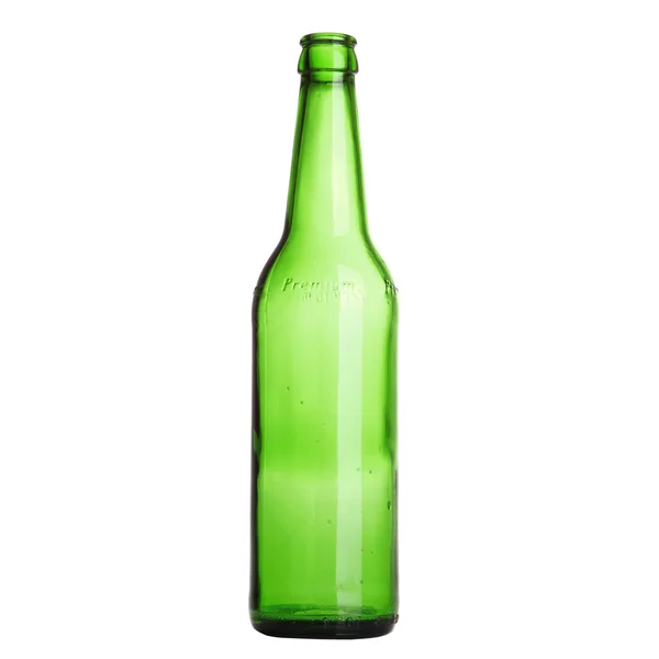 Groene fles geïsoleerd op de witte achtergrond — Stockfoto