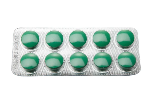 하얀 배경에 분리 된 약들 — 스톡 사진