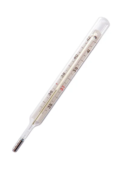 Termometro medico isolato su sfondo bianco — Foto Stock