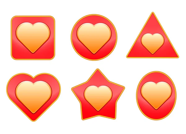 Набор значков с сердцем . — стоковый вектор