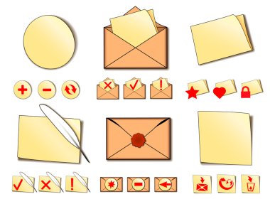Set of icons for email. clipart