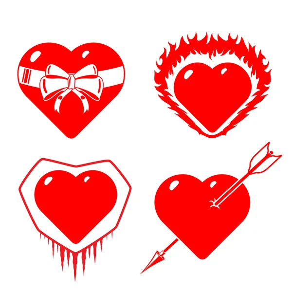 Stiliserad Begreppsmässig Hjärtan Isolerade Vit Bakgrund Detta Vektor Illustration Eps8 — Stock vektor