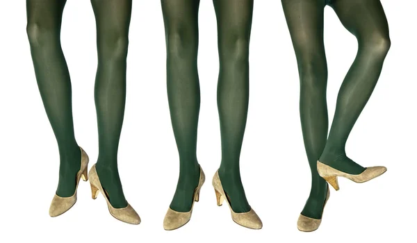 Studio fotografii kobiece nogi w rajstopy kolorowe — Zdjęcie stockowe