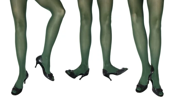 Studio photo of the female legs in colorful tights — Stock Photo, Image