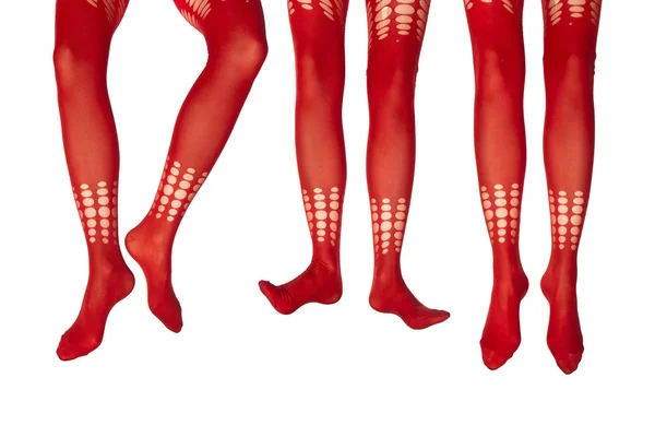 Studiofoto der weiblichen Beine in bunten Strumpfhosen — Stockfoto