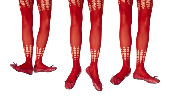 Studio kuva naisten jalat värikäs sukkahousut — kuvapankkivalokuva