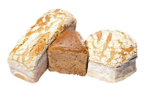 Studioaufnahme Eines Brotlaibs Isoliert Auf Weißem Hintergrund — Stockfoto