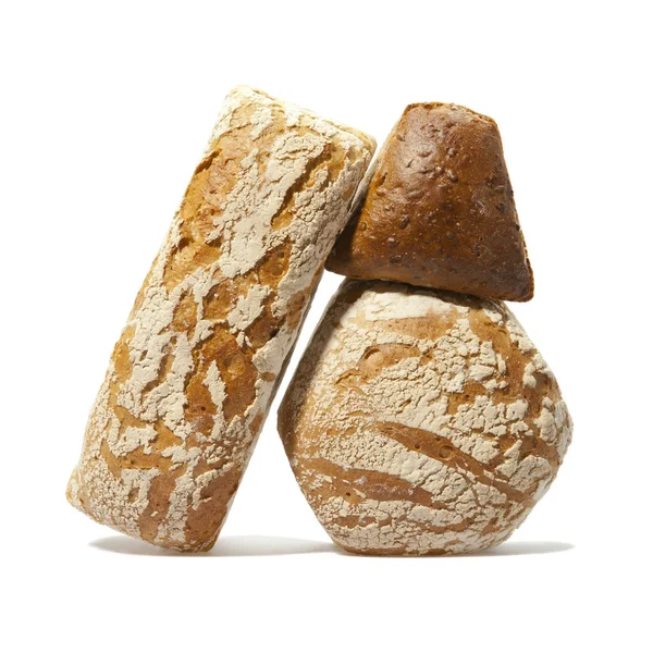 Studiové Fotografie Bochník Chleba Izolované Bílém Pozadí — Stock fotografie