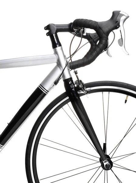 Racing Bike Detail Studio Photo Vehicle Part Isolated Wgite Background — Stock Photo, Image
