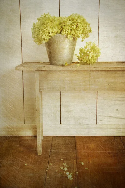 Hortensia bloemen met leeftijd vintage look — Stockfoto