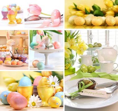 Collage of colorful easter images clipart