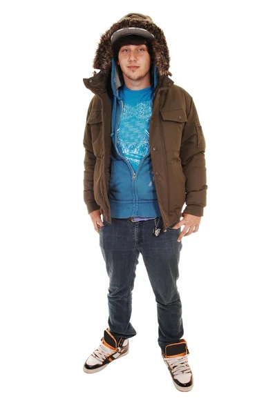 Αγόρι με σακάκι χειμώνα. — Φωτογραφία Αρχείου