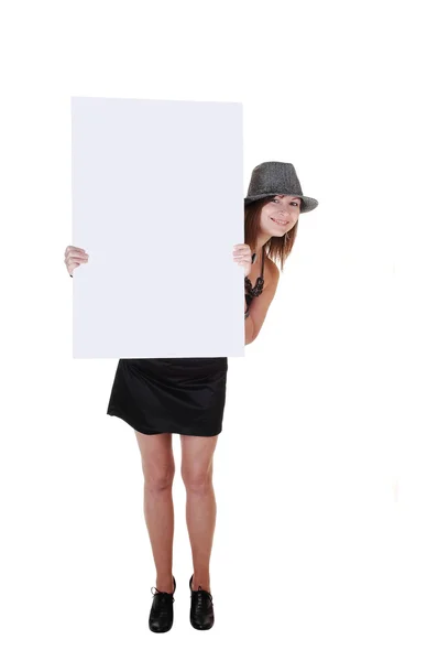 Žena držící znak. — Stock fotografie