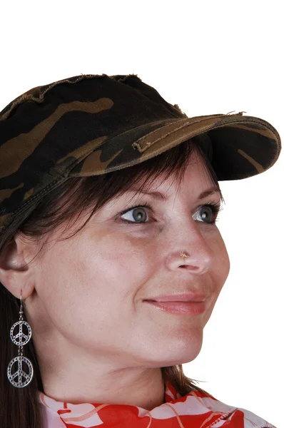 帽子を持つ女性. — ストック写真