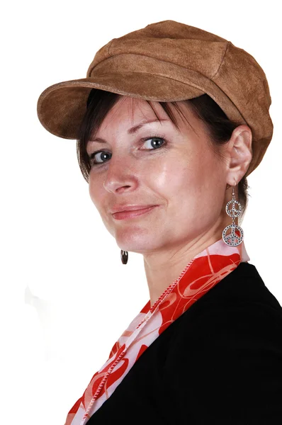 Hölgy kalapban. — Stock Fotó