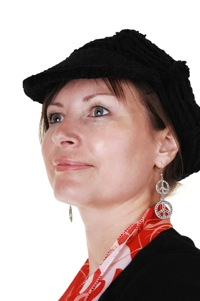 帽子を持つ女性. — ストック写真