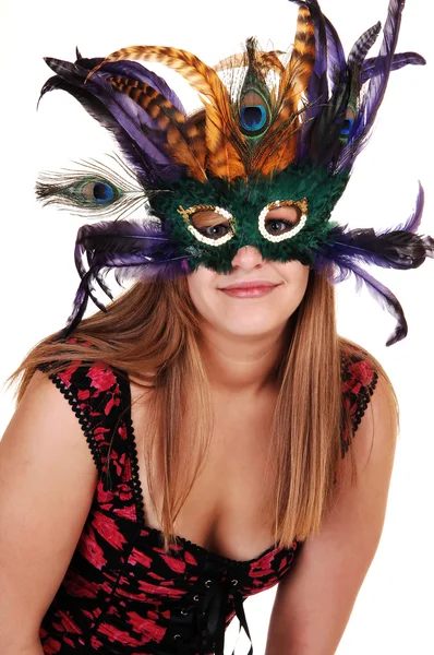 Flicka med mask. — Stockfoto