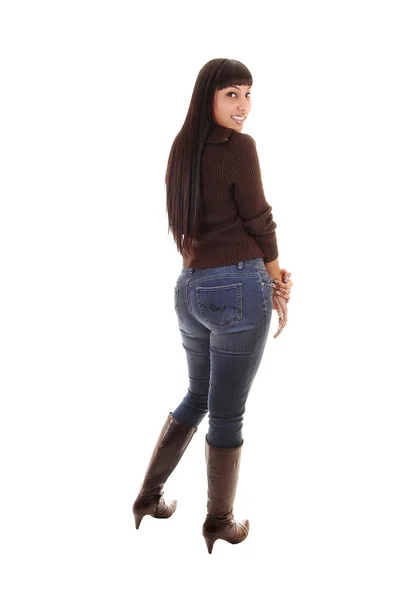 Девушка в джинсах . — стоковое фото