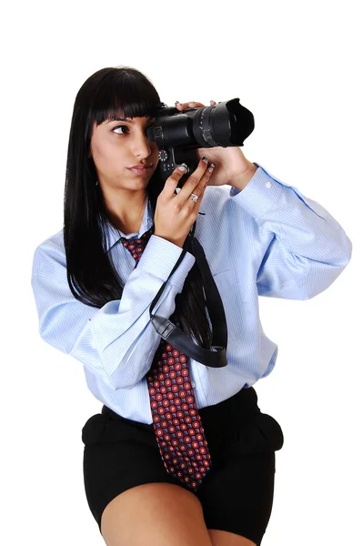 Menina tirando fotos . — Fotografia de Stock