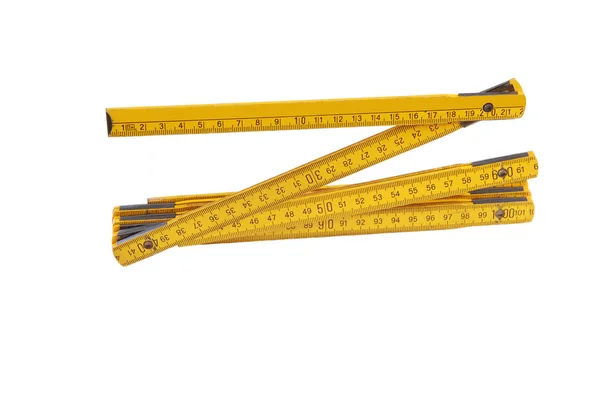 stock image Yellow wooden ruler.