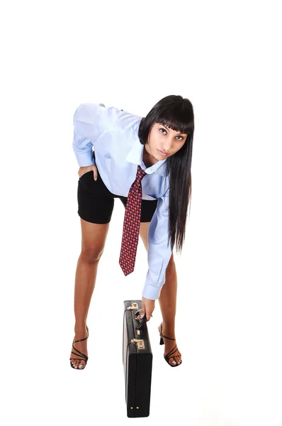 Girl with briefcase. — Stock Photo, Image