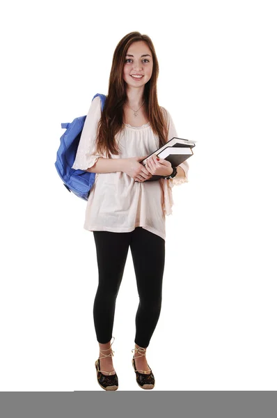 Sırt çantası ile kız öğrenci. — Stok fotoğraf
