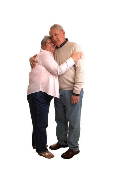 Seniors hugging. — Stock Photo, Image