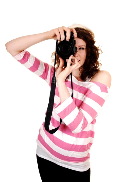 Meisje met camera. — Stockfoto
