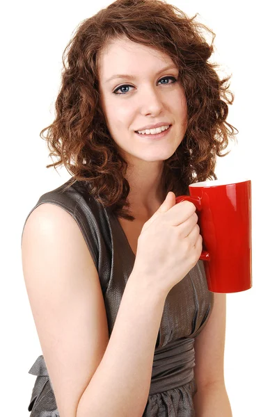 Mädchen mit Kaffeetasse. — Stockfoto