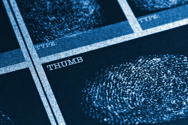 Thumb Fingerprint File — Stock Photo, Image