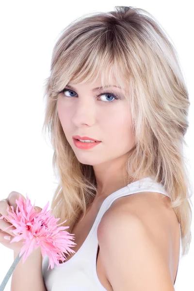 Piękna kobieta z blond włosami — Zdjęcie stockowe