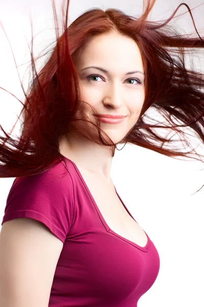 Fuarı saçlı güzellik kadın — Stok fotoğraf