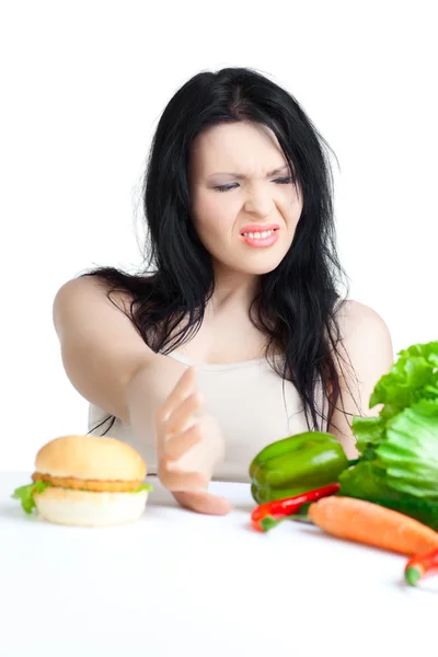 Beautiful woman with vegetables Stock Picture