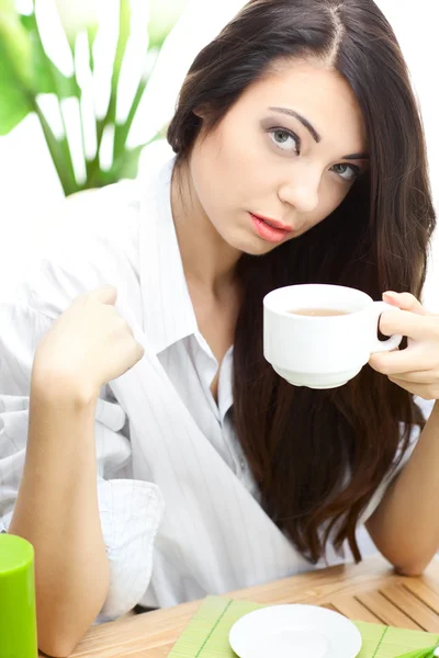Csésze kávé nő — Stock Fotó